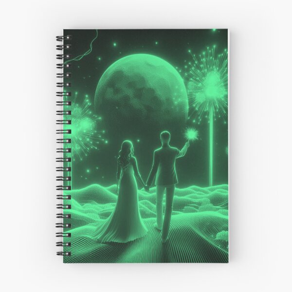 Item preview, Pareja de ensueño en luna de miel disfrutando de los fuegos artificiales de neón designed and sold by choder61.