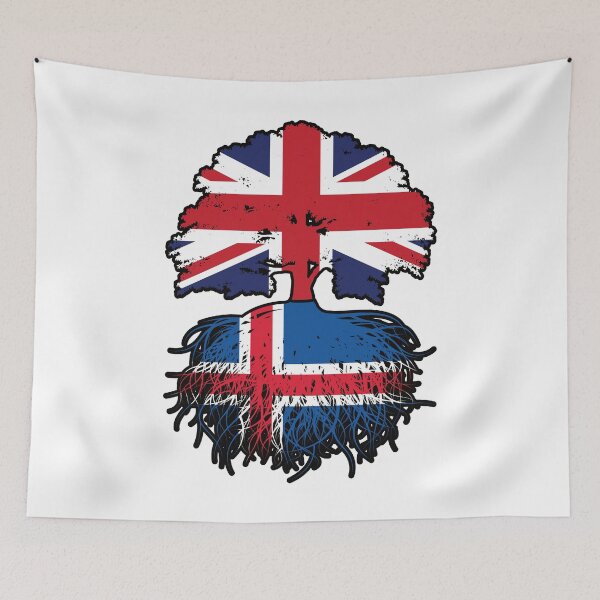 Item preview, Iceland Icelandic British UK United Kingdom Britain Tree Roots Flag designed and sold by FlagX.