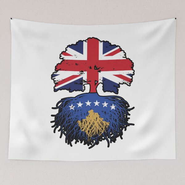 Item preview, Kosovo Kosovar British UK United Kingdom Britain Tree Roots Flag designed and sold by FlagX.