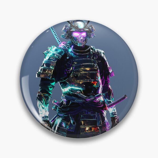 Item preview, Neon Samurai Futuristic Warrior in Glowing Armor designed and sold by PixelReverb.