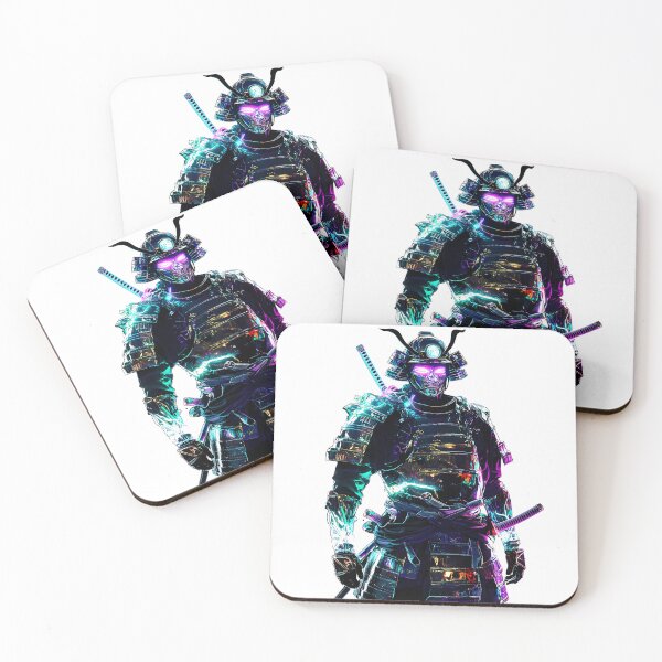 Item preview, Neon Samurai Futuristic Warrior in Glowing Armor designed and sold by PixelReverb.