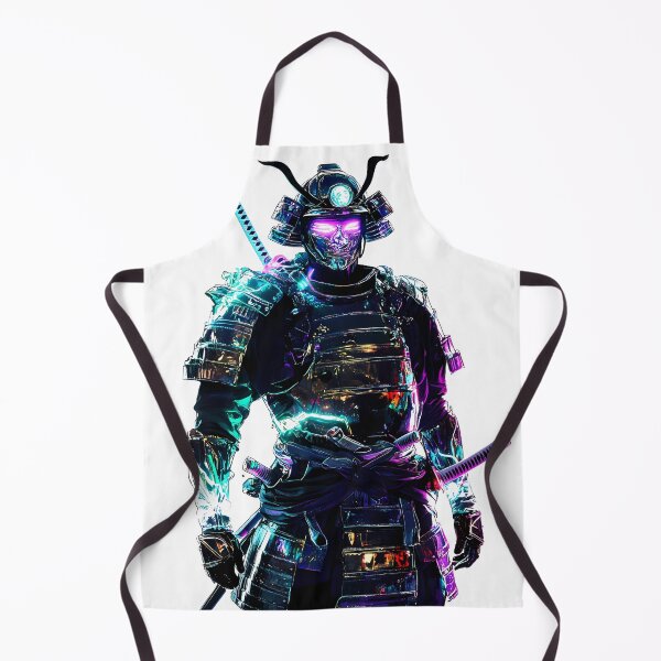 Item preview, Neon Samurai Futuristic Warrior in Glowing Armor designed and sold by PixelReverb.