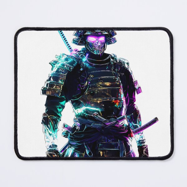 Item preview, Neon Samurai Futuristic Warrior in Glowing Armor designed and sold by PixelReverb.