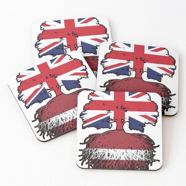 Item preview, Latvia Latvian British UK United Kingdom Britain Tree Roots Flag designed and sold by FlagX.