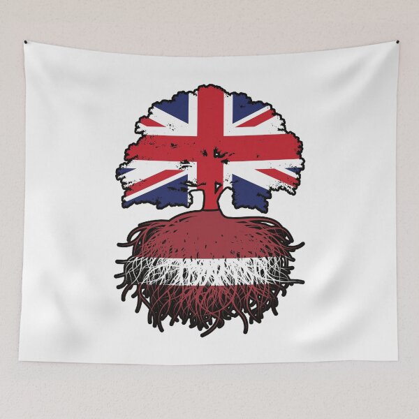 Item preview, Latvia Latvian British UK United Kingdom Britain Tree Roots Flag designed and sold by FlagX.
