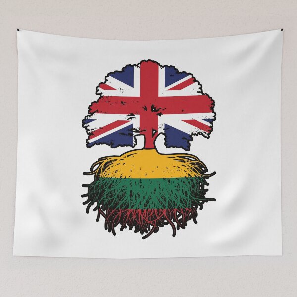 Item preview, Lithuania Lithuanian British UK United Kingdom Britain Tree Roots Flag designed and sold by FlagX.