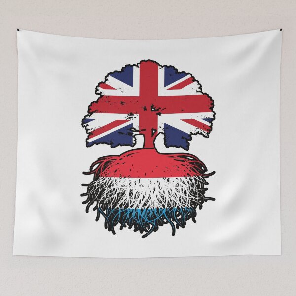 Item preview, Luxembourg Luxembourgian British UK United Kingdom Britain Tree Roots Flag designed and sold by FlagX.