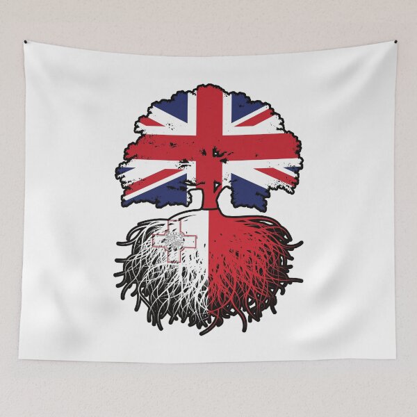 Item preview, Malta Maltese British UK United Kingdom Britain Tree Roots Flag designed and sold by FlagX.