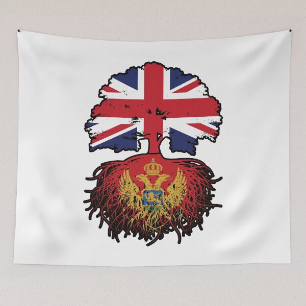 Item preview, Montenegro Montenegrin British UK United Kingdom Britain Tree Roots Flag designed and sold by FlagX.