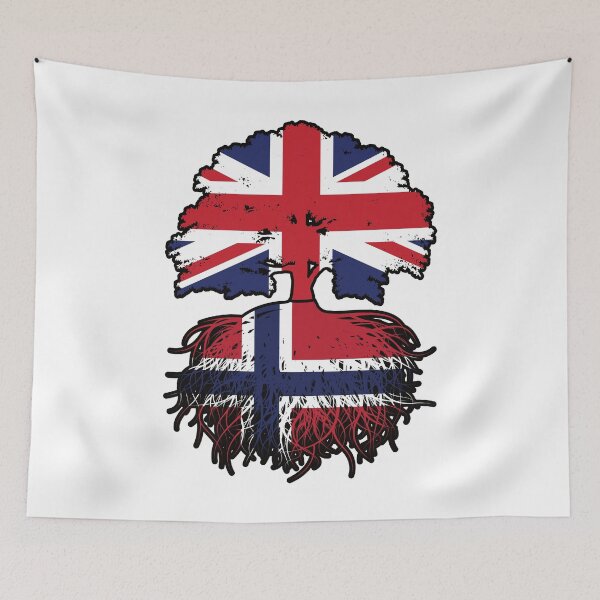 Item preview, Norway Norwegian British UK United Kingdom Britain Tree Roots Flag designed and sold by FlagX.