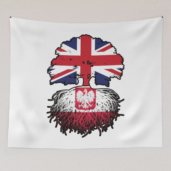 Item preview, Poland Polish British UK United Kingdom Britain Tree Roots Flag designed and sold by FlagX.