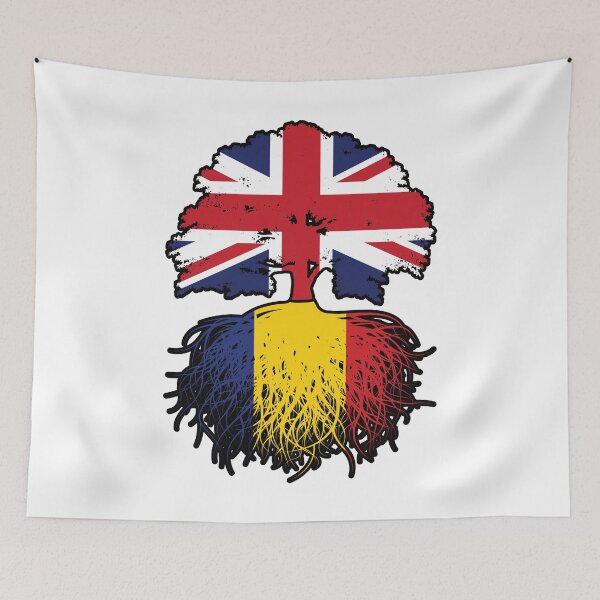 Item preview, Romania Romanian British UK United Kingdom Britain Tree Roots Flag designed and sold by FlagX.