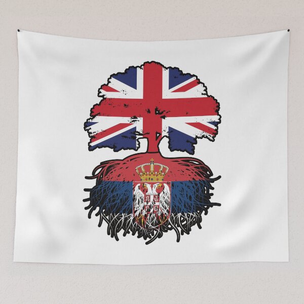 Item preview, Serbia Serbian British UK United Kingdom Britain Tree Roots Flag designed and sold by FlagX.