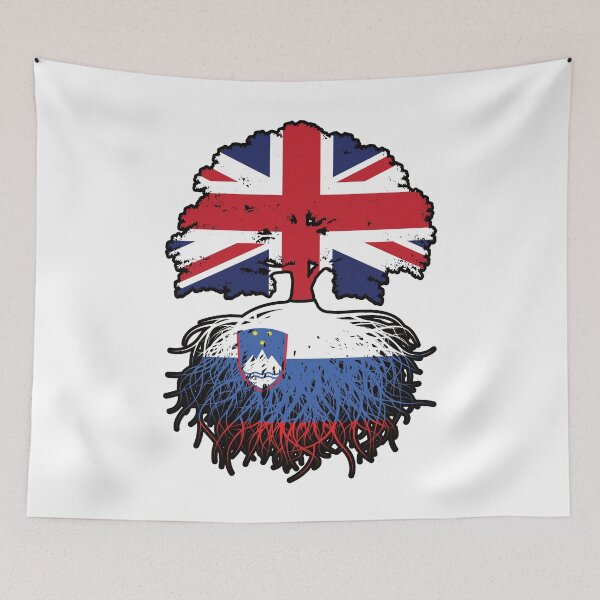 Item preview, Slovenia Slovenian British UK United Kingdom Britain Tree Roots Flag designed and sold by FlagX.