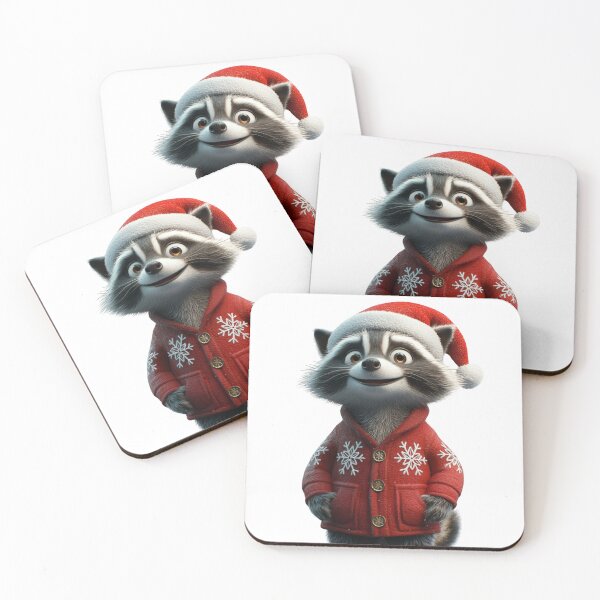 Item preview, Diseño navideño de mapache designed and sold by NicolasGlowArt.