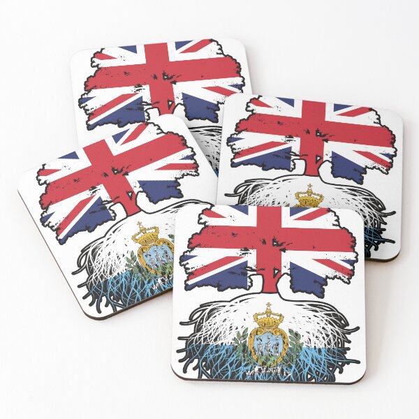 Aperçu de l'œuvre Drapeau de racines d'arbres de Saint-Marin Saint-Marinais Britannique Royaume-Uni Royaume-Uni Grande-Bretagne créée et vendue par FlagX.