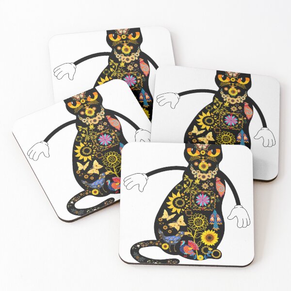 Item preview, Geometric Cat Silhouette Quadrobics T-Shirt designed and sold by GorinART.