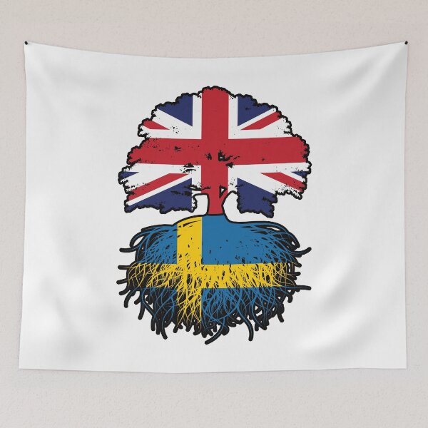 Item preview, Sweden Swedish British UK United Kingdom Britain Tree Roots Flag designed and sold by FlagX.