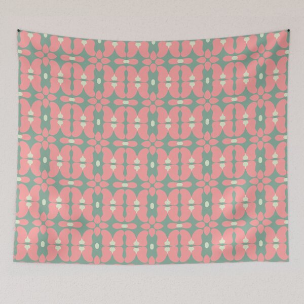 Item preview, Pequeña mariposa de estilo folk, color rosa sobre fondo esmeralda designed and sold by Alex Blud.