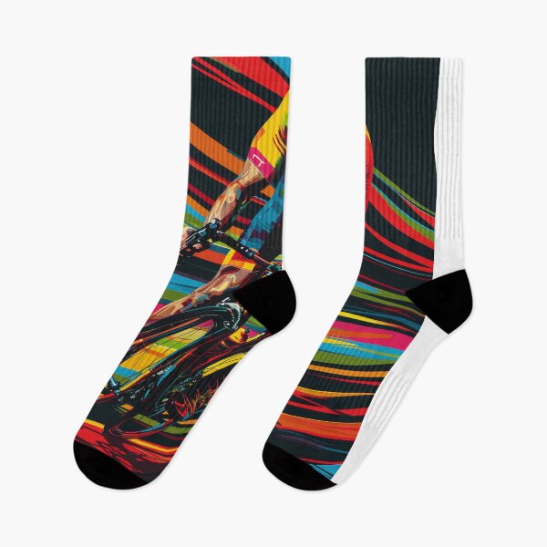 Item preview, Dynamic road cyclist with abstract racing background designed and sold by Piotrek0001.