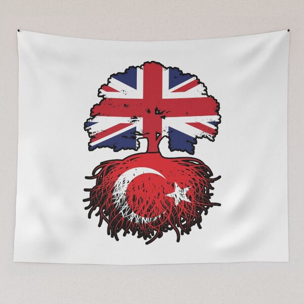 Item preview, Turkey Turkish British UK United Kingdom Britain Tree Roots Flag designed and sold by FlagX.