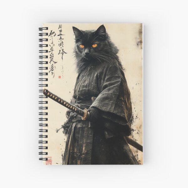 Item preview, Black Samurai Cat - Epic Feline Art designed and sold by pixal-shop.