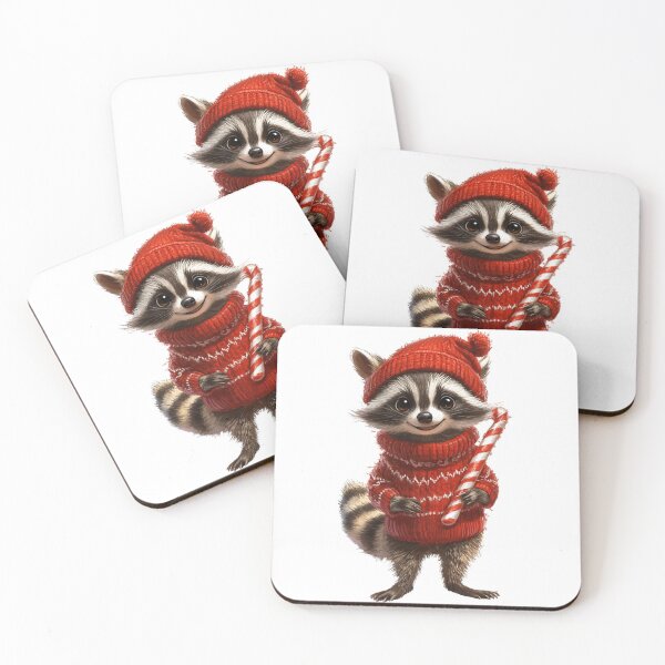 Item preview, Lindo diseño navideño de mapache designed and sold by NicolasGlowArt.