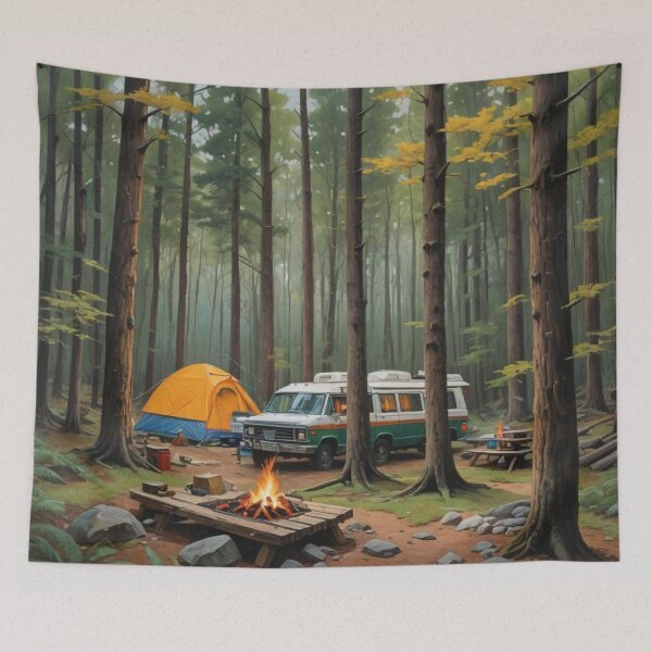 Item preview, Serene Forest Camping Retreat designed and sold by Soujji-Designs.