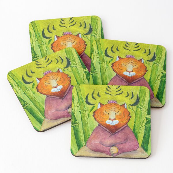 Item preview, Tiger meditating in a bamboo grove designed and sold by rusmashart.