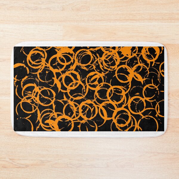 Item preview, Black and Orange Painted Circle Circular Print Making Pattern Grunge Texture #1 designed and sold by BadgerCastle.