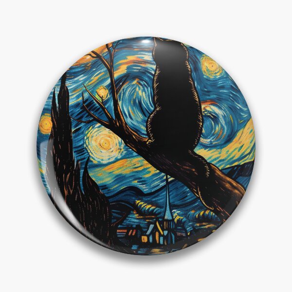 Item preview, Vincent Van Gogh Starry Night Black Cat designed and sold by GoverArt.