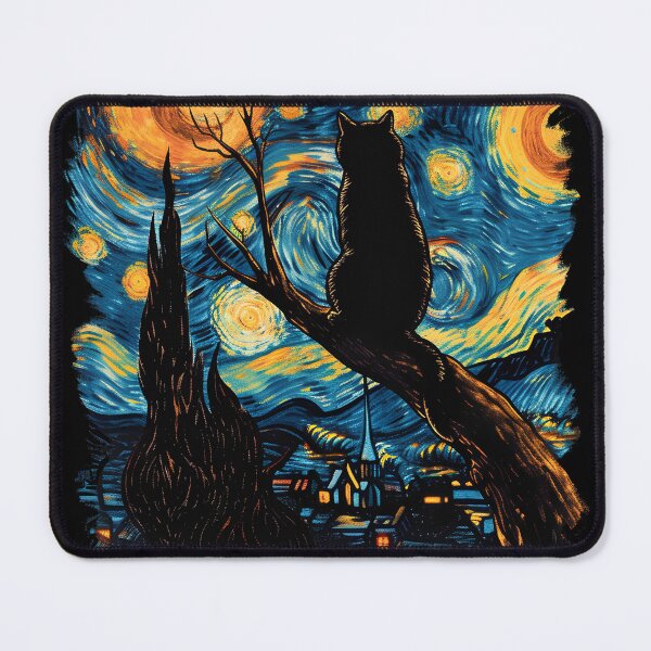 Item preview, Vincent Van Gogh Starry Night Black Cat designed and sold by GoverArt.