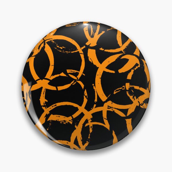 Item preview, Black and Orange Painted Circle Circular Print Making Pattern Grunge Texture #2 designed and sold by BadgerCastle.