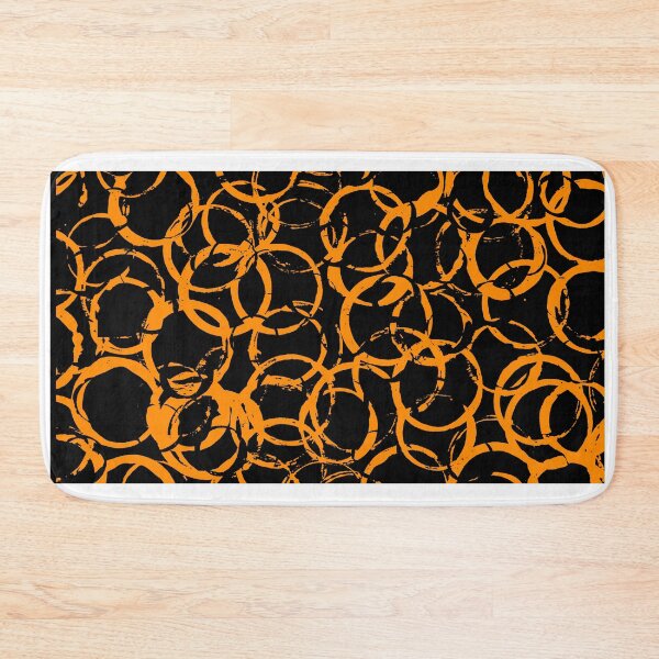 Item preview, Black and Orange Painted Circle Circular Print Making Pattern Grunge Texture #2 designed and sold by BadgerCastle.
