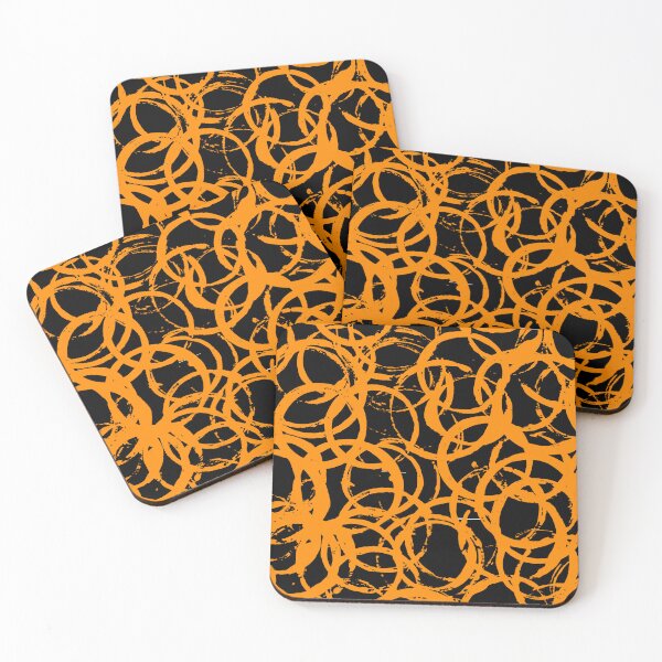 Item preview, Black and Orange Painted Circle Circular Print Making Pattern Grunge Texture #3 designed and sold by BadgerCastle.