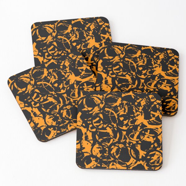 Item preview, Black and Orange Painted Circle Circular Print Making Pattern Grunge Texture #4 designed and sold by BadgerCastle.