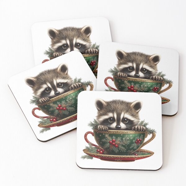 Item preview, Lindo mapache en taza designed and sold by NicolasGlowArt.