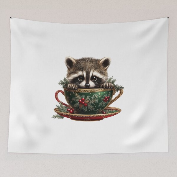 Item preview, Lindo mapache en taza designed and sold by NicolasGlowArt.
