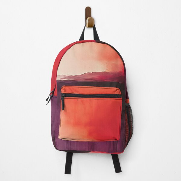 Item preview, Alien Planet Horizon with Fiery Red Skies and Dark Mountain Silhouettes designed and sold by solynneart.