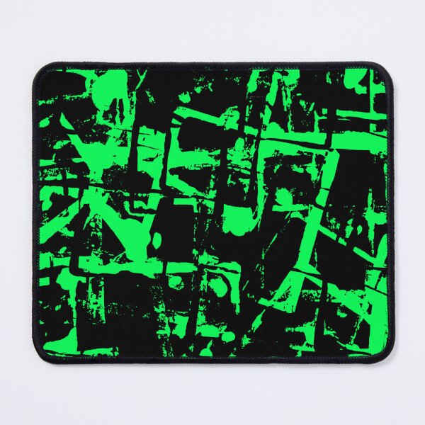 Item preview, Black and Green Square Outline Right Angle Print Making Hand Painted Pattern Texture #1 designed and sold by BadgerCastle.