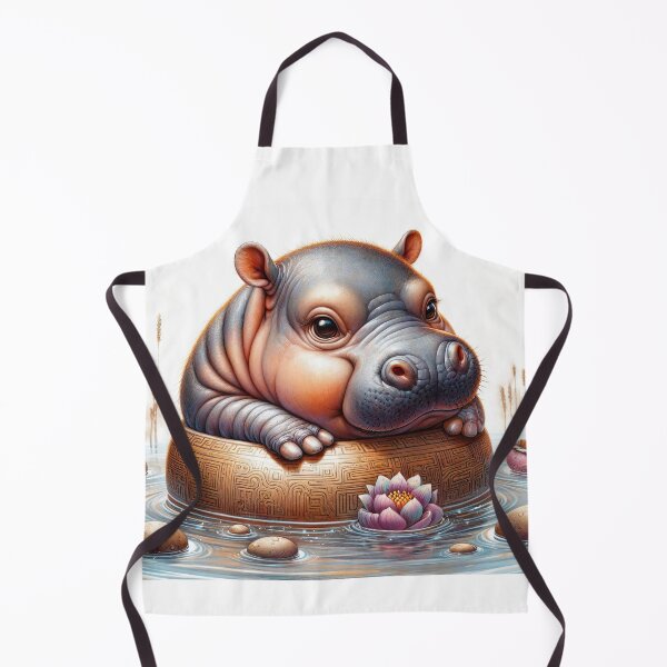Item preview, Moodeng pygmy hippo floating designed and sold by ChouWorkDesign.