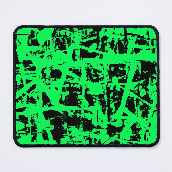 Item preview, Black and Green Square Outline Right Angle Print Making Hand Painted Pattern Texture #3 designed and sold by BadgerCastle.