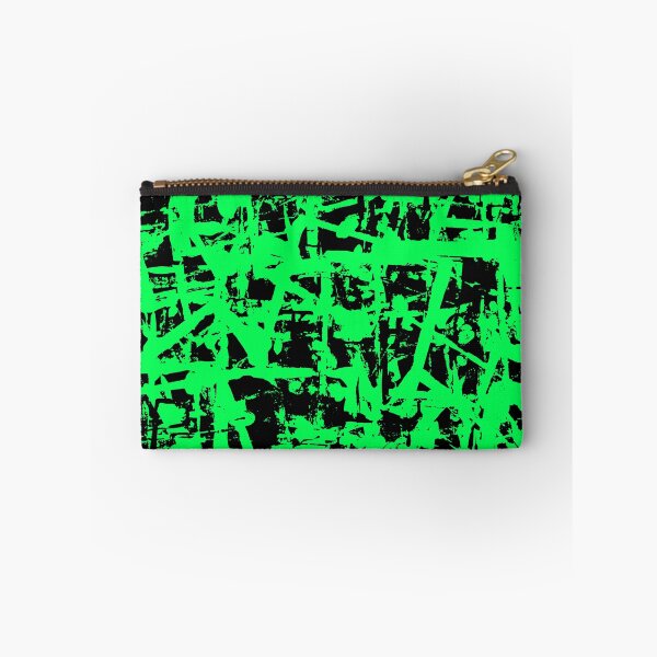 Item preview, Black and Green Square Outline Right Angle Print Making Hand Painted Pattern Texture #3 designed and sold by BadgerCastle.