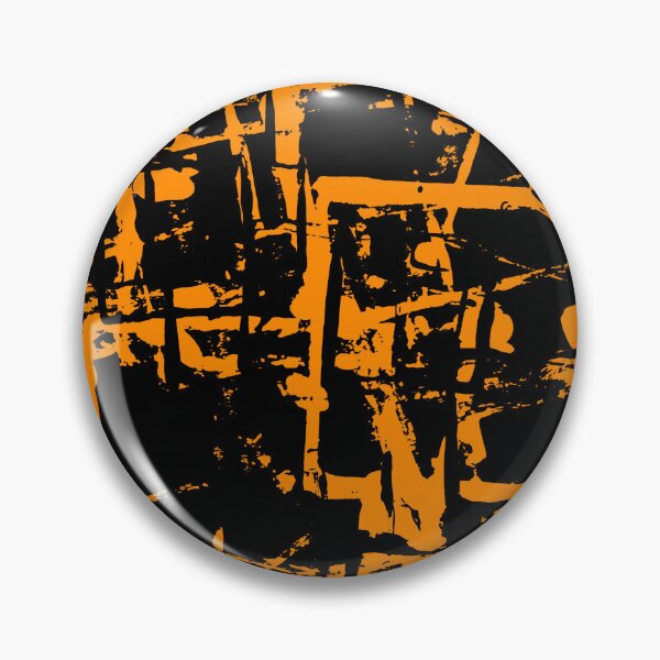 Item preview, Black and Orange Square Outline Right Angle Print Making Hand Painted Pattern Texture #1 designed and sold by BadgerCastle.