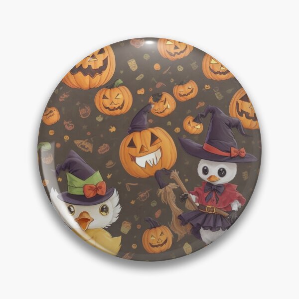Item preview, Halloween Ducklings in Witch Hats with Pumpkins designed and sold by Spicex2.