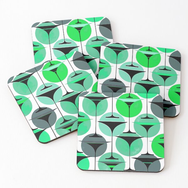 Item preview, Atomic Fifties Inspired Martinis In Grey, Blue Aqua designed and sold by taiche.
