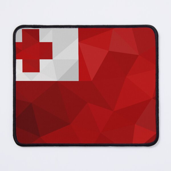 Item preview, Geometric Tonga Flag Art – Modern Red and White Cross Design designed and sold by OrangePoly.