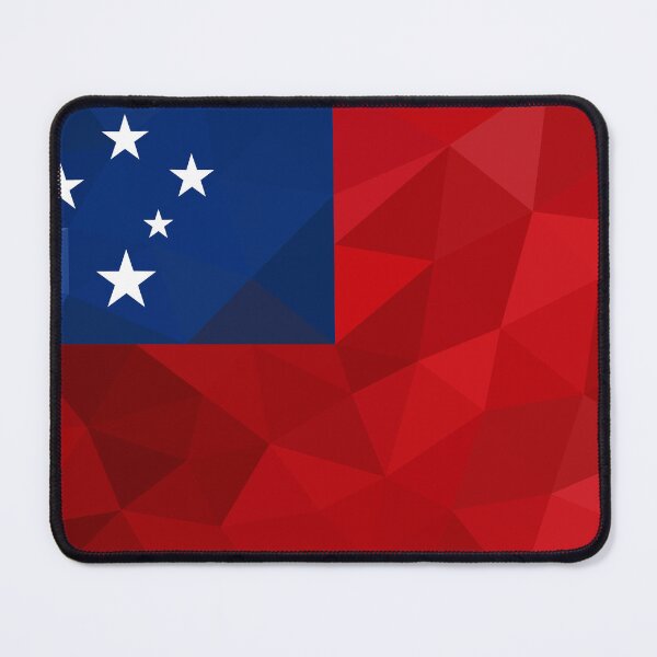 Item preview, Geometric Samoa Flag Art – Modern Red and Blue Star Design designed and sold by OrangePoly.