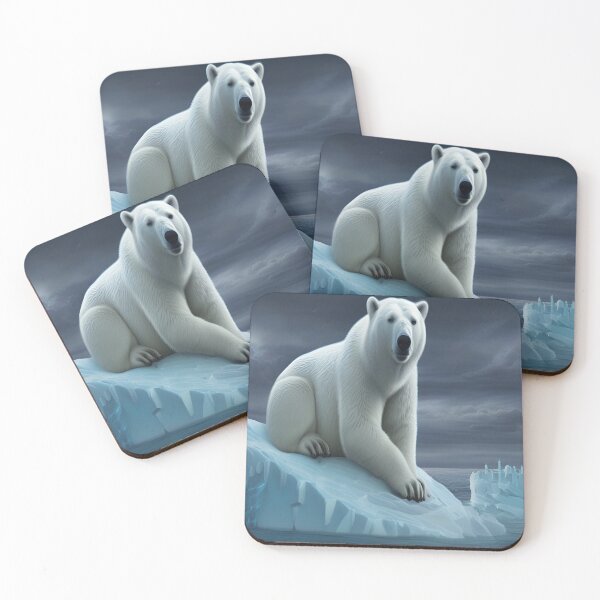 Item preview, majestic polar bear sits calmly on a large ice designed and sold by InezPhotography.