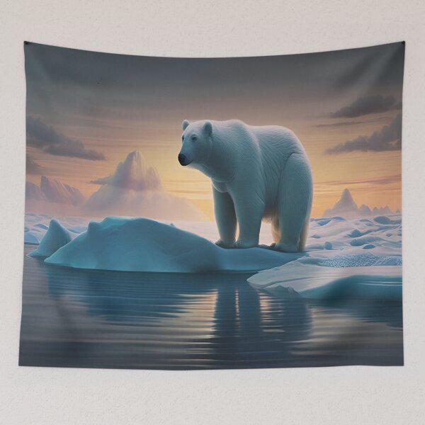 Item preview, polar bear stands on a floating ice sheet designed and sold by InezPhotography.
